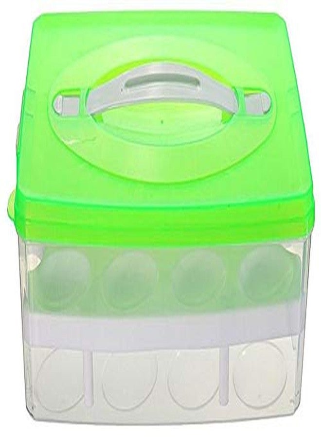 SEASPIRIT Plastic Double Layer Refrigerator 24 Eggs Storage Box Airtight Basket (Multi Color) - Image 5